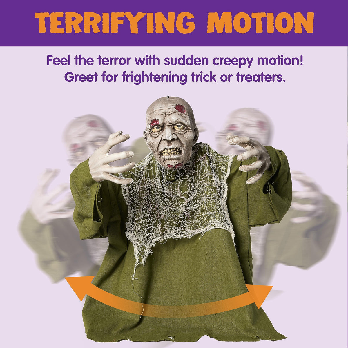 Witchwood™ Halloween Groundbreaker Animated Halloween Decorations Zombie with Crawling Creepy Animatronic Decorations with Movable Arms,Outdoor Scary Halloween Yard Decorations