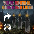 Witchwood™ Halloween Witch Decorations Outdoor, 59" Light Up Witches Holding Hands Witches with Stakes, Voice Control Screaming Life Size Witches Waterproof for Yard Garden Lawn Decor, 3 count
