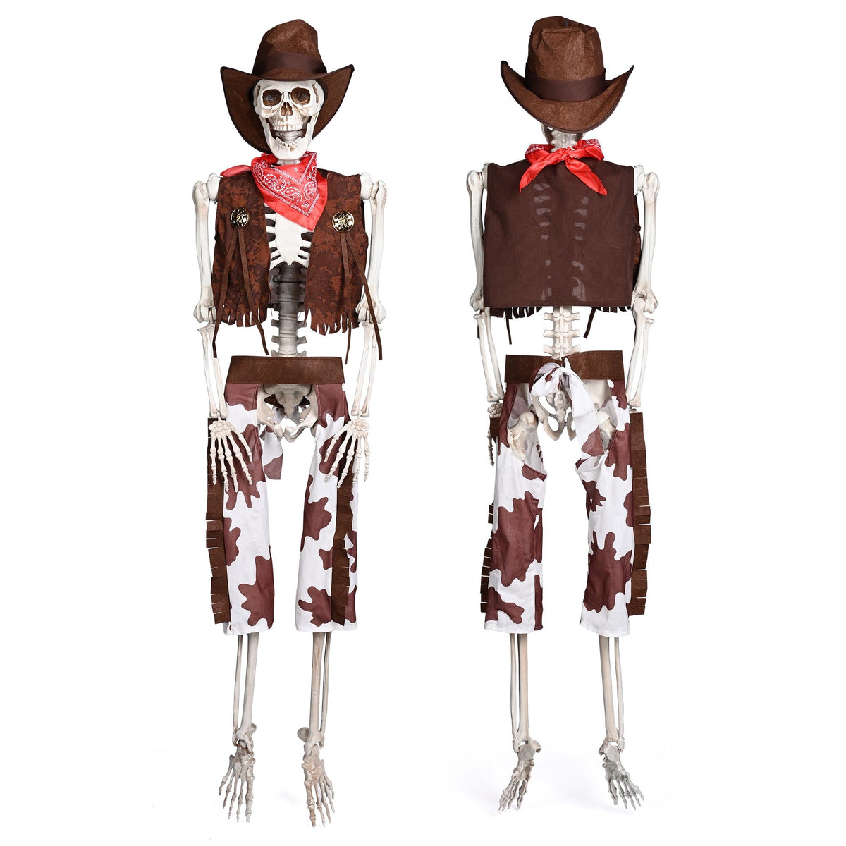Witchwood™ Yescom Halloween 5.6Ft Life Size Skeleton Cowboy Detailed Costume Outdoor Indoor Haunted House Props Decor 2026