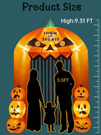 Witchwood™ 9.5ft Halloween Inflatable Pumpkin Arch with LED Lights - Outdoor/Indoor Yard Decoration for Halloween Party & Home