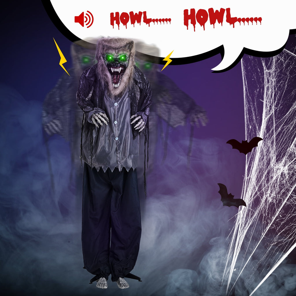 Witchwood™ 7FT Halloween Animatronic Werewolf w/ Werewolf Barking Sound The Sound Activated Halloween Prop
