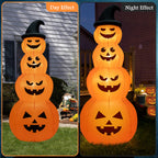 Witchwood™ Gymax 8 ft Inflatable Halloween Pumpkins Stack Holiday Decor w/ Built-in LED Lights