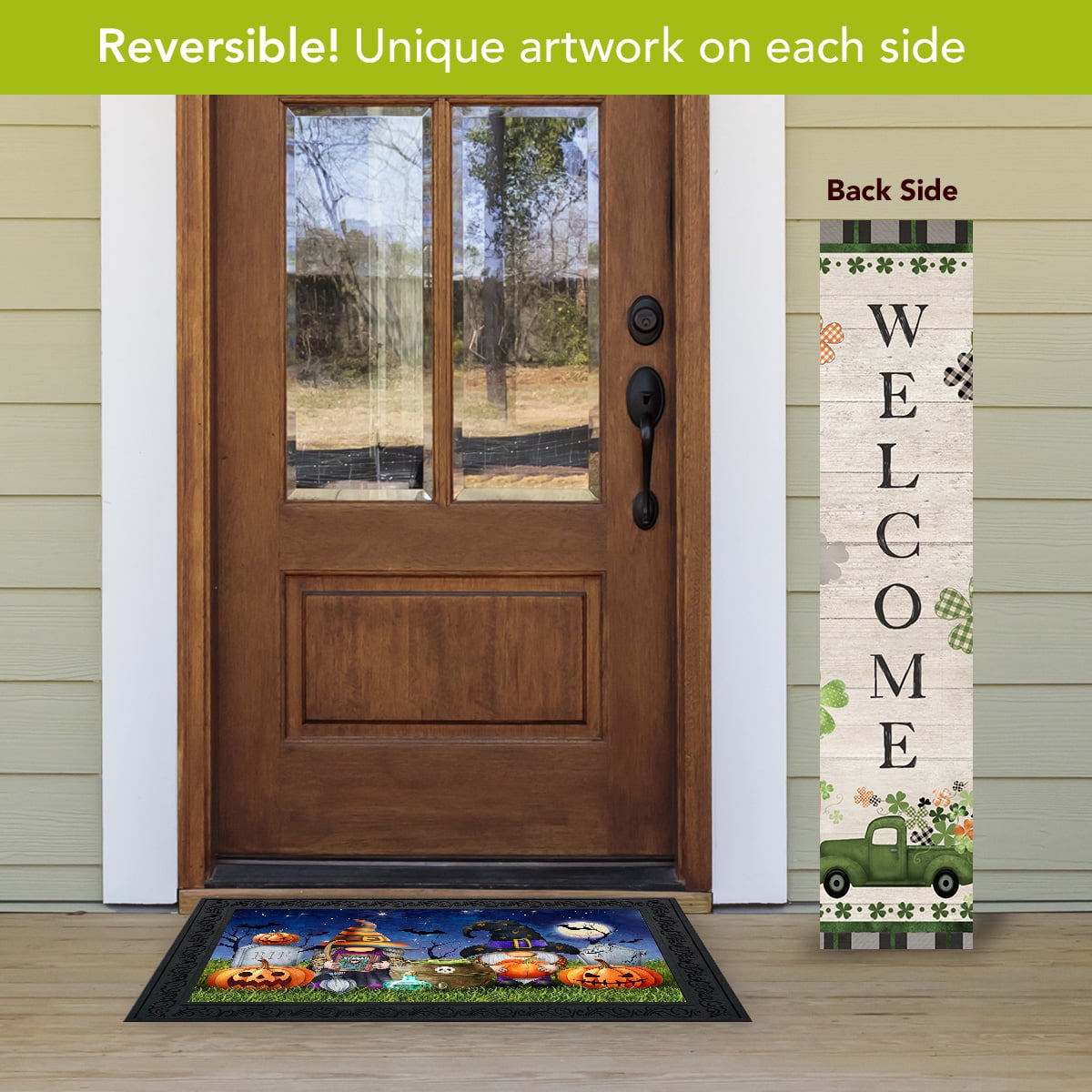 Witchwood™ Briarwood Lane Valentine's Double Sided Reversible Pine Porch Leaner 47x9.5 Holiday Pickup Trucks For Valentine's Porch Leaner
