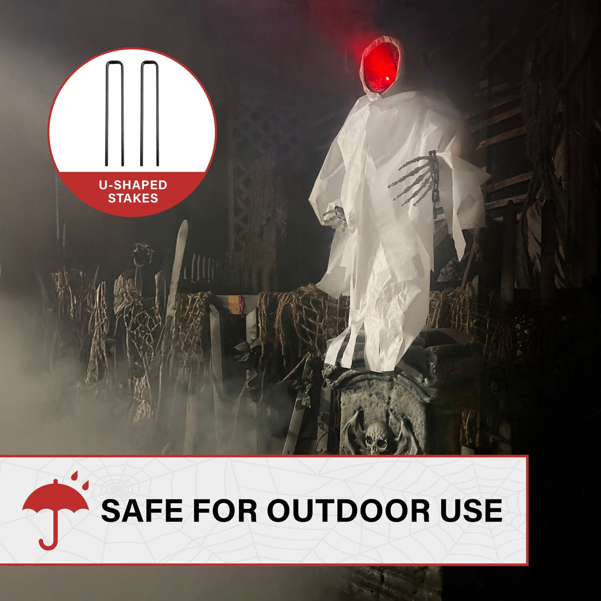 Witchwood™ 4.3 ft Touch-Activated Animated Spectre on Tomb Halloween Accessory, HHRPRTOMB-1FLSA