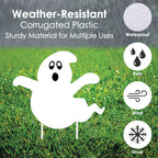 Witchwood™ Big Dot of Happiness Spooky Ghost - Ghost Shape Lawn Decoration Signs - Outdoor Halloween Yard Decorations - 10 Piece