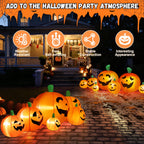 Witchwood™ 8 FT Halloween Inflatables Pumpkin,7 Pumpkins Halloween Outdoor Decoration with Built-in LED Lights,Halloween Blow Ups for Yard, Lawn, Garden Decor