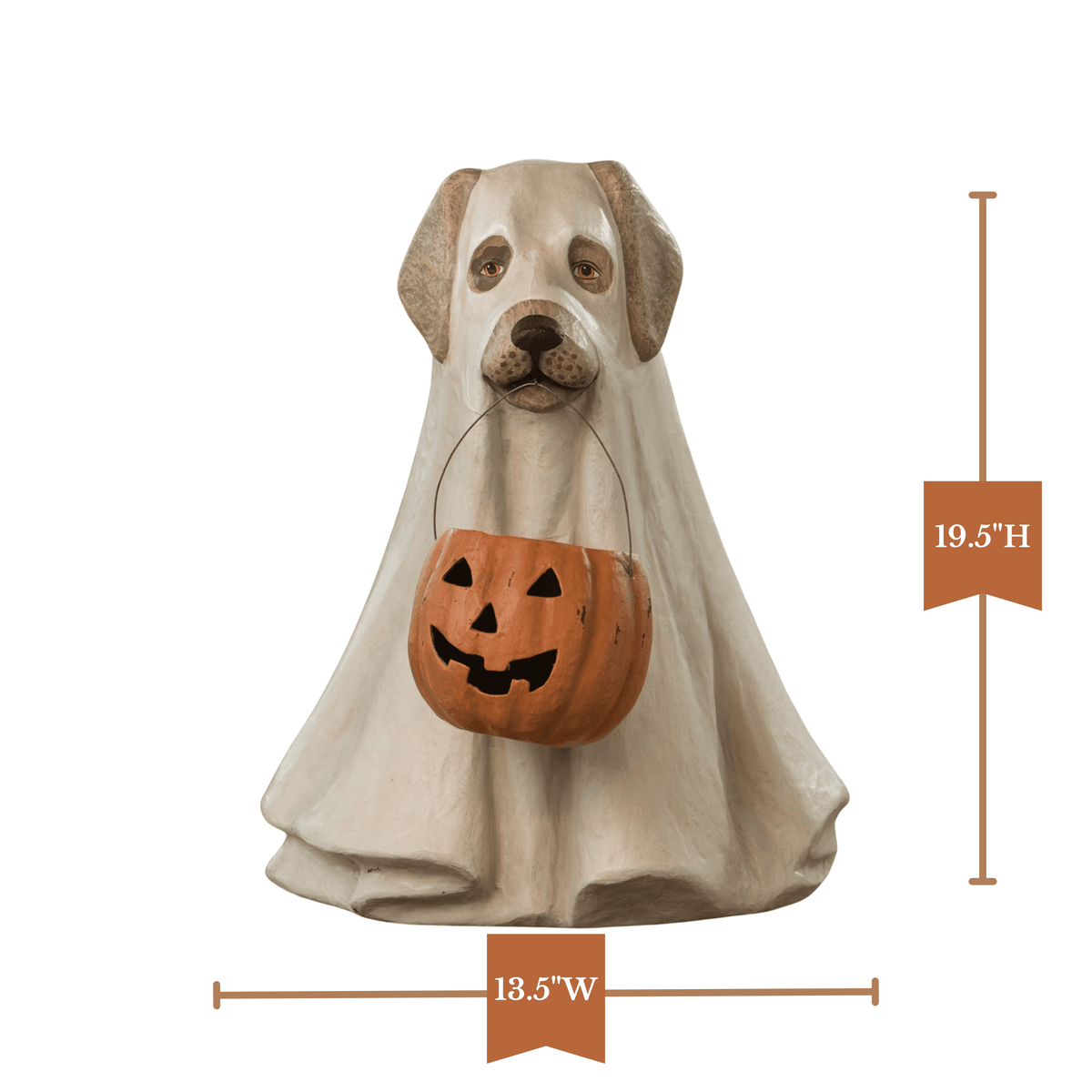 Witchwood™ Bethany Lowe 19.5" Large Ghost Dog Candy Bowl Paper Mache Halloween Decoration Statue