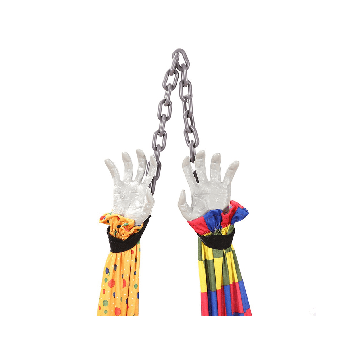 Witchwood™ 5.6 Ft Halloween Hanging Animated Talking & Shaking Scary Clown with Chain, Touch Activated for Decor