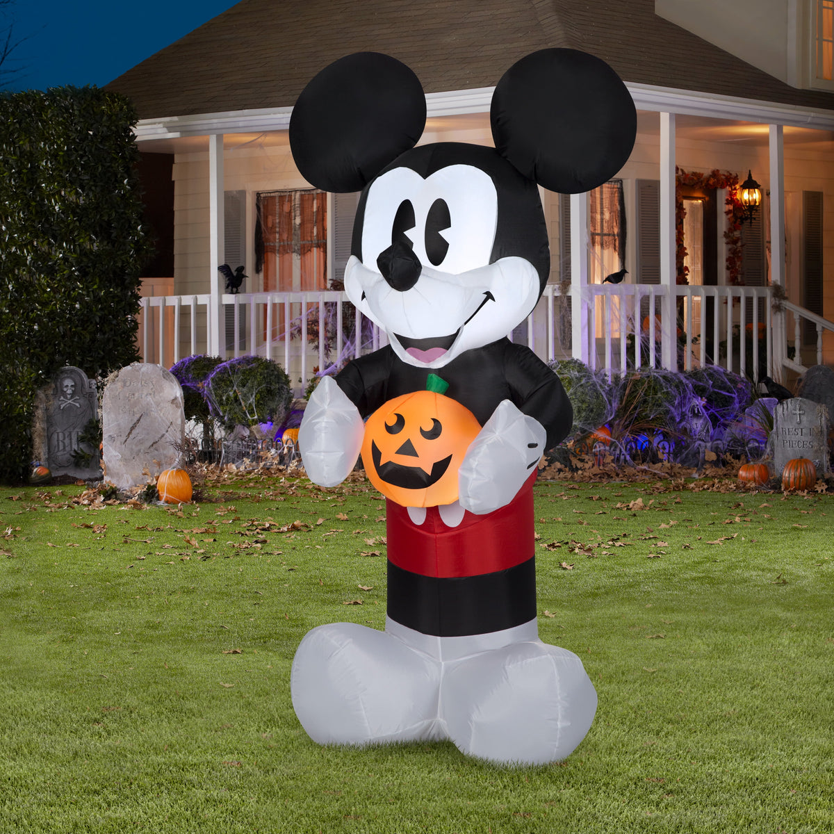 Witchwood™ Airblown Inflatable Retro Mickey Mouse with Pumpkin 5ft tall