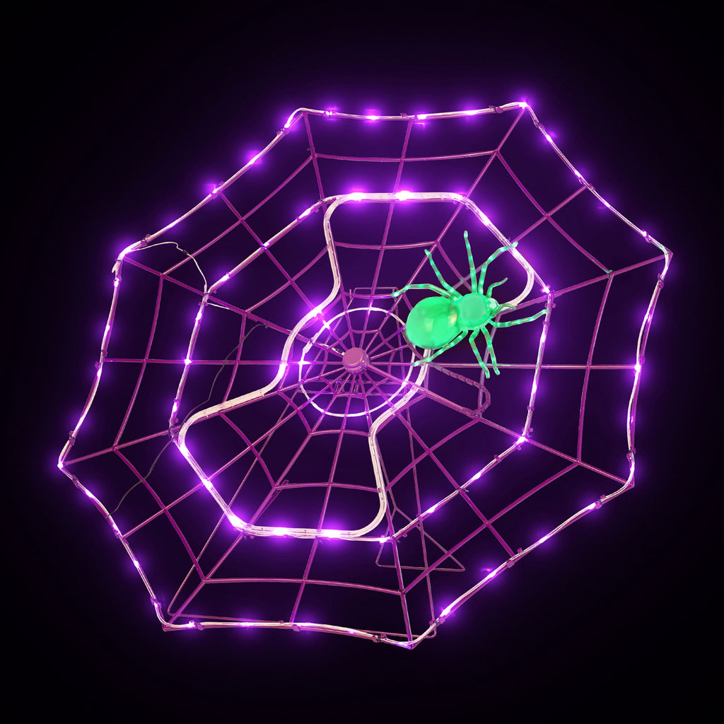 Witchwood™ 4 ft. Outdoor Animated Spider Web - Purple Web