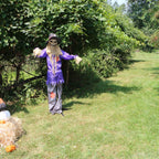 Witchwood™ 6 ft Standing Halloween Scarecrow Yard Decoration with LED Green Eyes, HHSCR-5FLS