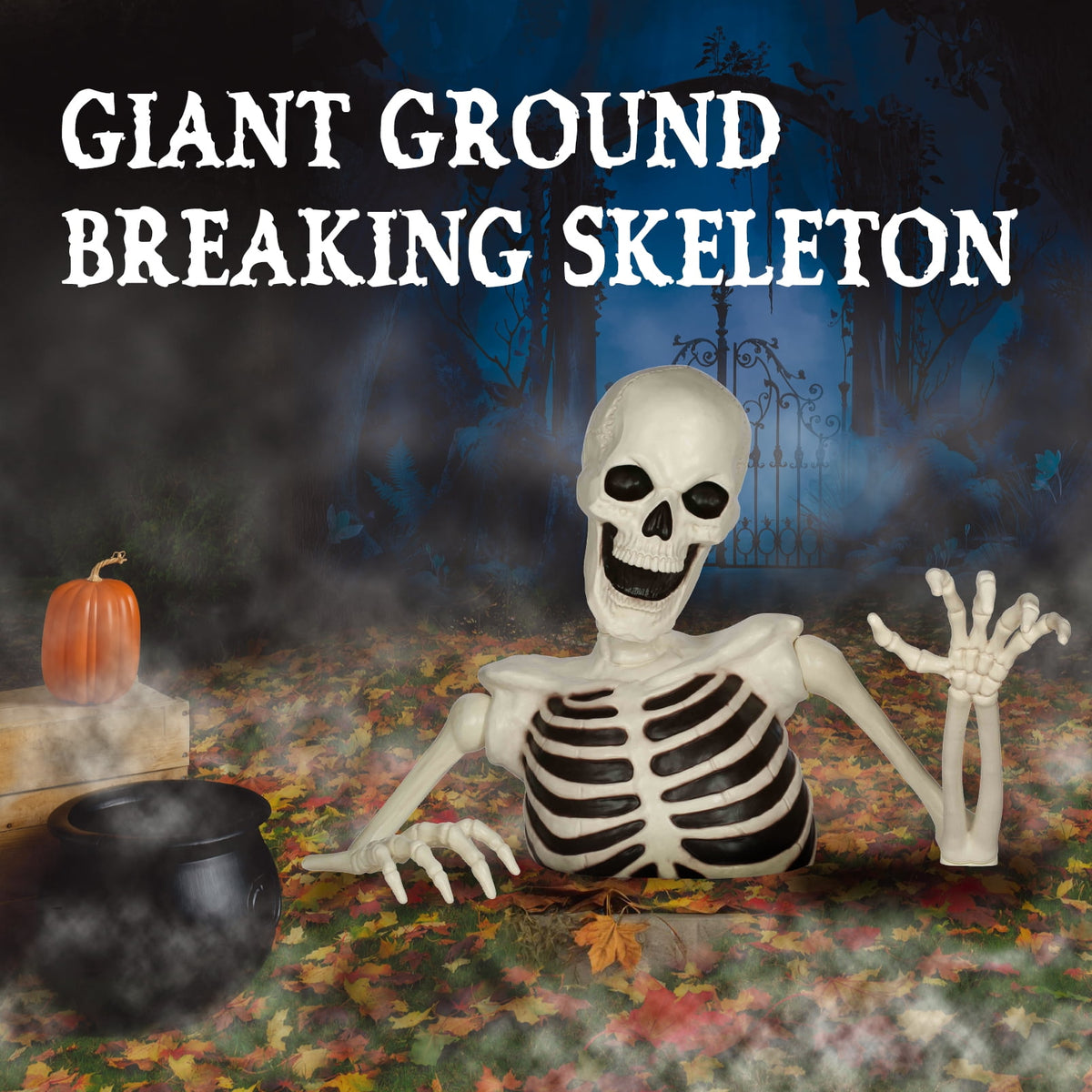 Witchwood™ 48" Halloween Giant Groundbreaker Skeleton, Halloween Decoration for Outdoor Yard and Porch