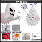 Witchwood™ 4.6 FT Halloween Inflatable Ghost Blow Up Ghost Broke Out from Window Halloween Decor