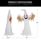 Witchwood™ VIVOHOME 8ft Height Halloween Inflatable White Ghost with Red Rotating Led Lights Blow up Outdoor Lawn Yard Decoration