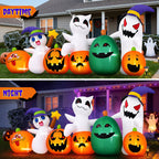 Witchwood™ 7ft Long Halloween Inflatable with Lights,Pumpkin Ghost for Outdoor Decorations