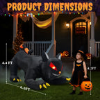 Witchwood™ 6.5' Halloween Black Cat Inflatable Moving Head, Halloween Decorations Blow Up Yard Decor Built-in LEDs for Holiday Party