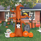 Witchwood™ Coolmade 8 ft Halloween Inflatable Outdoor Dead Tree with Ghosts Pumpkins Tombstone Bat, Halloween Blow Up Yard Decorations Clearance with Build-in LED Lights for Holiday Party Lawn Yard Garden