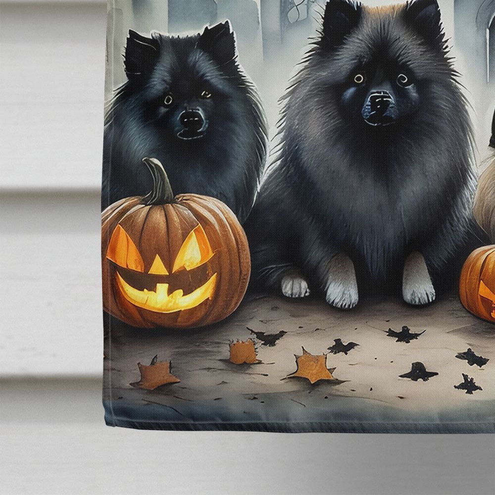 Witchwood™ Halloween Keeshond Dog House Flag 28x40IN Double-Sided Polyester Decorative Sleeve Pole Flag for Outdoor Home Garden