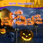 Witchwood™ 2 packs 40 LEDs Solar Halloween Pumpkin Stake Lights, 2 Modes Outdoor Waterproof Halloween Decorations, Solar Halloween Lights Stakes for Garden Yard Pathway