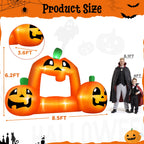 Witchwood™ (2 pack) 8.5FT Halloween Inflatable,Pumpkin Photo with Lights for Party Yard Decorations