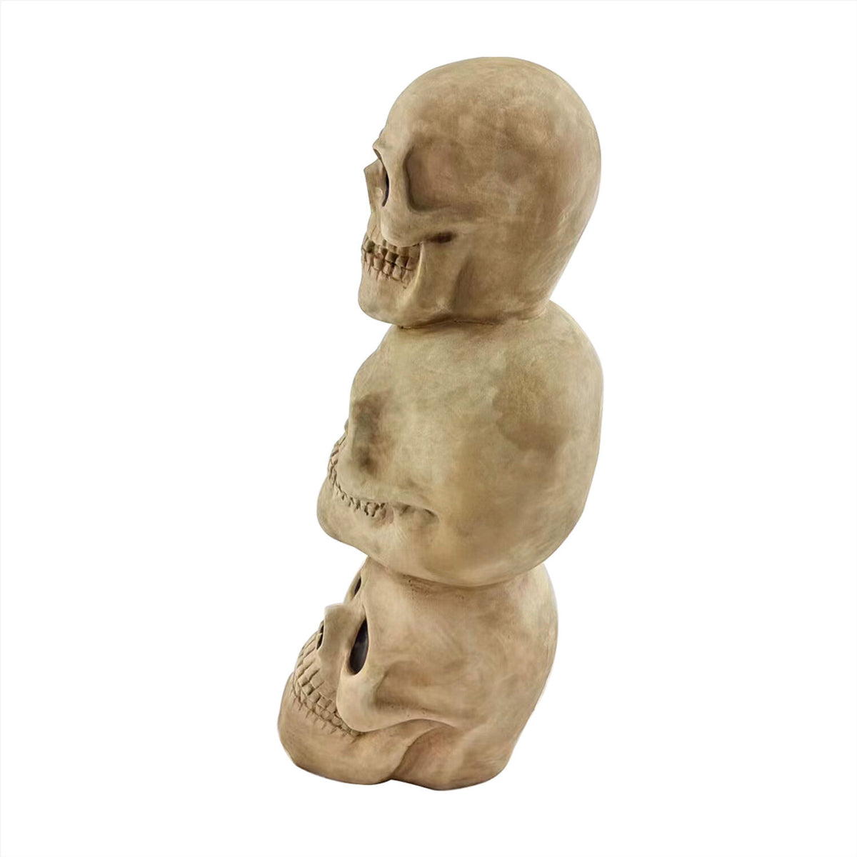 Witchwood™ 37" Skull Stack Statue with LED Eyes, Halloween Decor, HHMG036-1SKL-NAT
