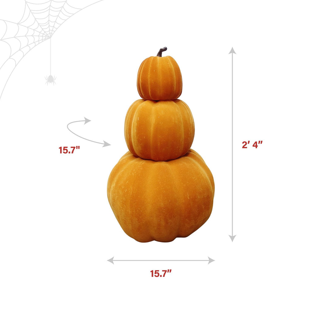 Witchwood™ Pumpkin Stack Orange Halloween & Thanksgiving Décor with Stakes, 2.4-Ft