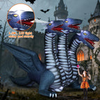 Witchwood™ COMIN 15.6 FT Long Animated Halloween Inflatables Outdoor Decorations Black Hydra Dragon - Giant Yard Blow Up Decoration Built-in LED Lights for Halloween Party Yard Lawn Garden Patio Decor