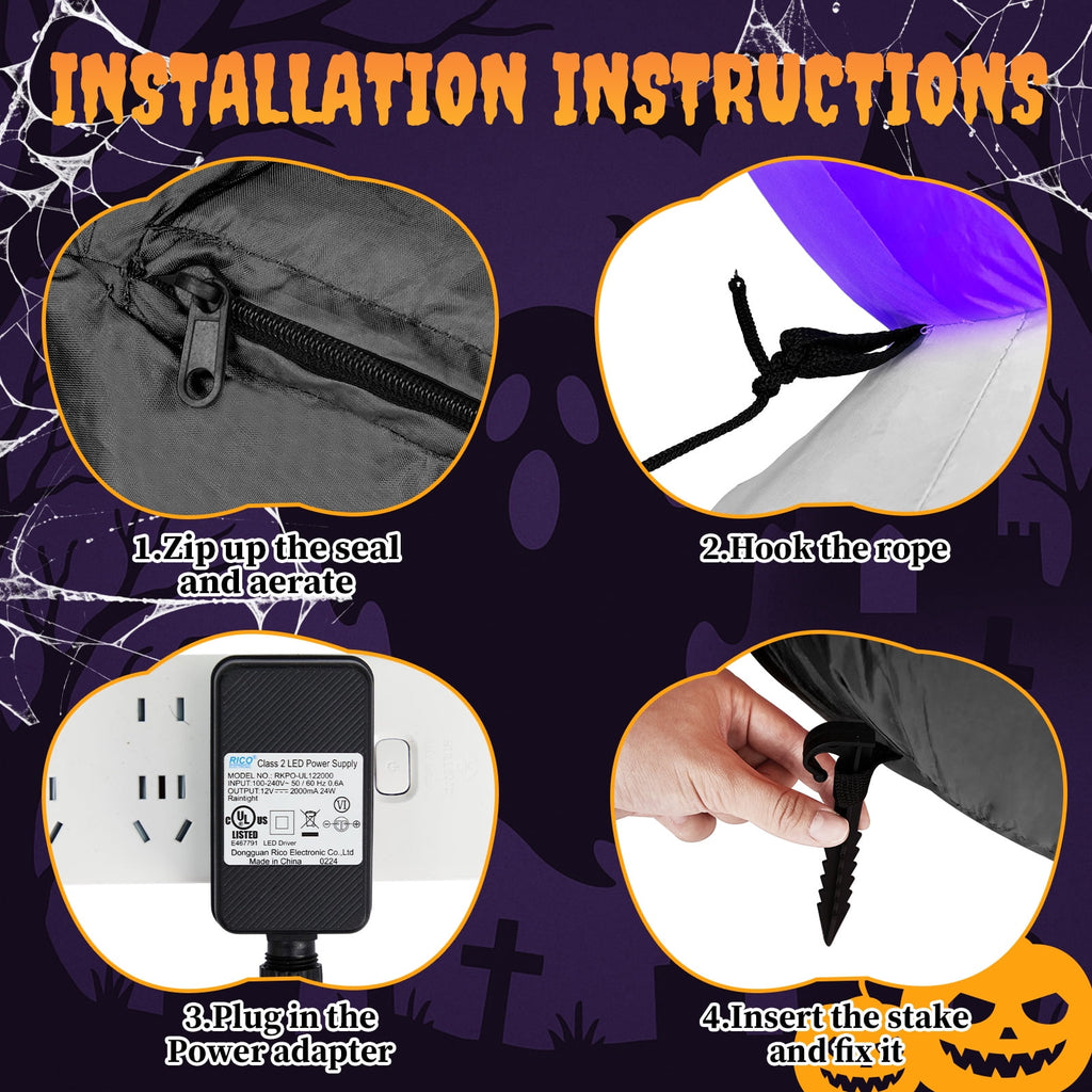 Witchwood™ 8.5' Halloween Inflatables Outdoor Halloween Decoration Giant Archway Blow up Decor