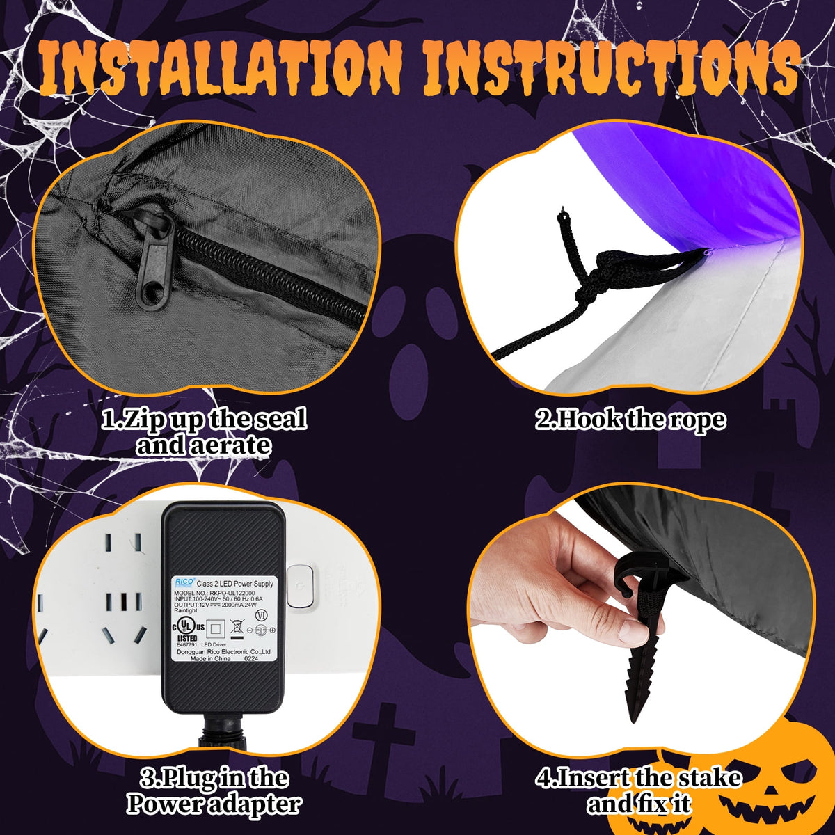 Witchwood™ 8.5' Halloween Inflatables Outdoor Halloween Decoration Giant Archway Blow up Decor