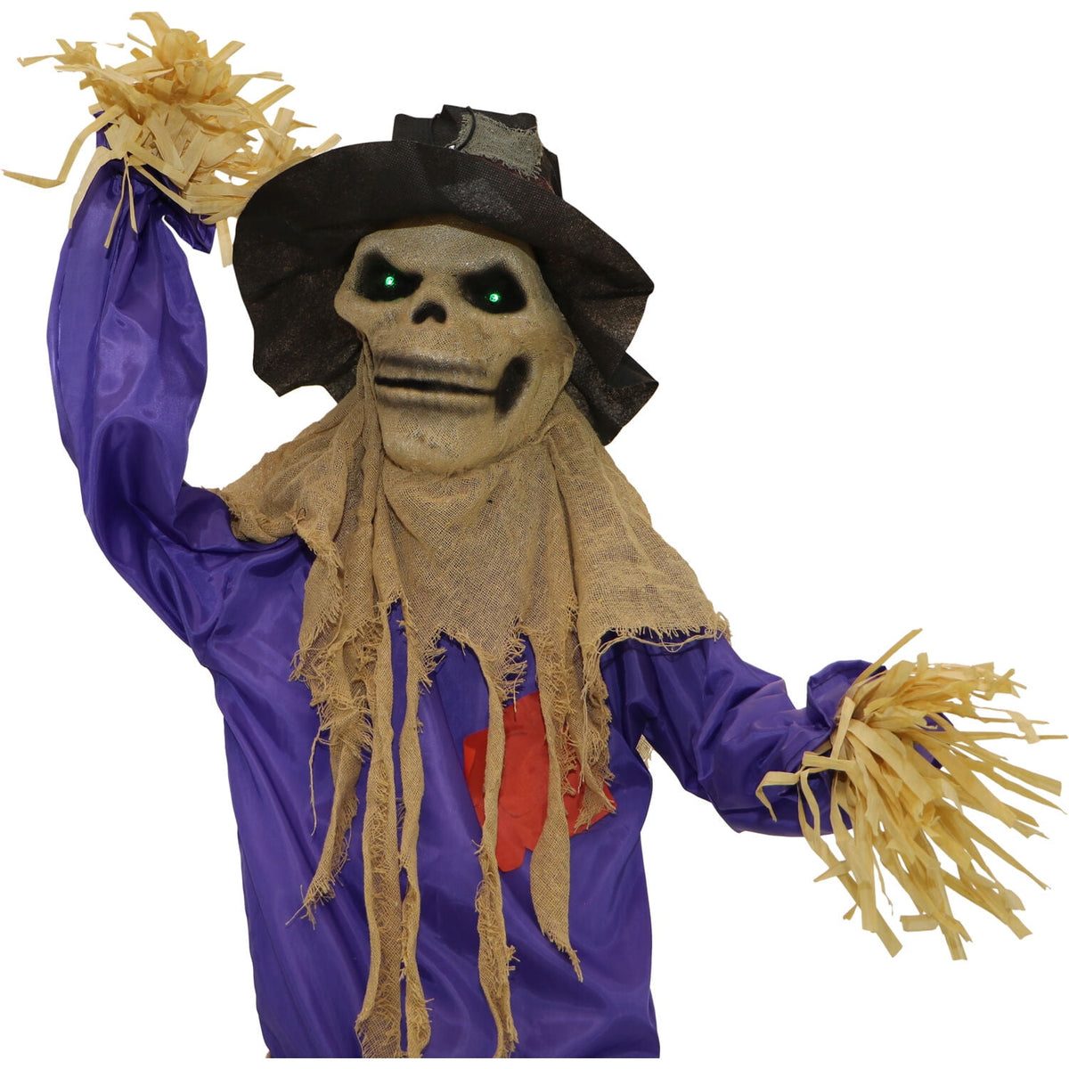 Witchwood™ 6 ft Standing Halloween Scarecrow Yard Decoration with LED Green Eyes, HHSCR-5FLS
