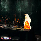 Witchwood™ PMU Halloween Light-Up Ghost Pumpkin Trick or Treat Blow Mold Decorations - Perfect for Halloween, Home, Lawn, Yard, Decor (Indoor and Outdoor)