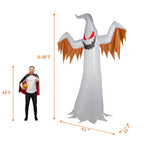 Witchwood™ 12FT Halloween Inflatables Ghost Outdoor Halloween Decoration w/ Scary Flames,4pcs LED Lights