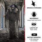Witchwood™ 5.75 ft Animatronic Witch Indoor/Covered Outdoor Halloween Decoration, HHWITCH-20FLSA