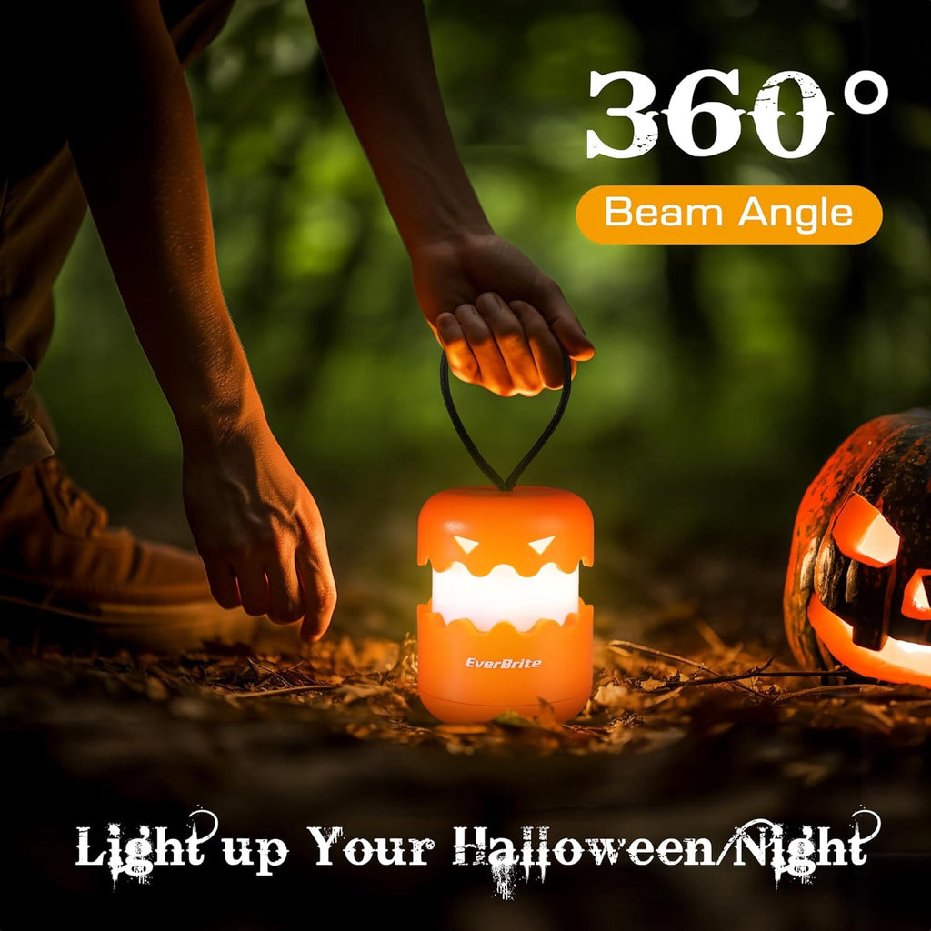Witchwood™ EverBrite 3-Pack Halloween Pumpkin Lantern, Collapsible Jack O Lantern Pumpkins with Lanyard, Halloween Party Favors, Light up Pumpkin Outdoor for Halloween Party Decoration, Battery Included