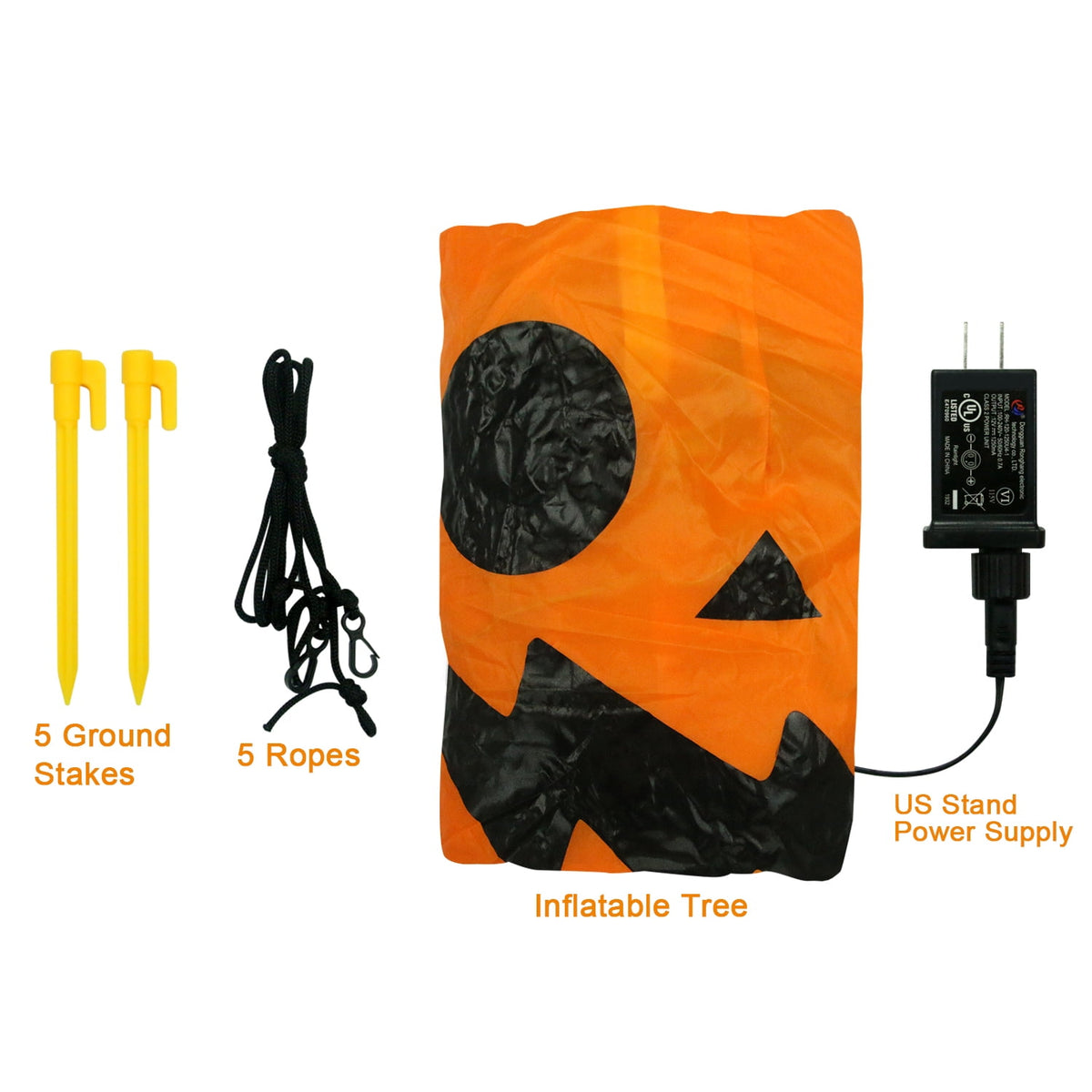 Witchwood™ 8 ft Halloween Inflatable Pumpkin, Giant Lighted Jack-O'-Lantern Blow Up Yard Decoration Waterproof with LED, Blower, Stakes and Tethers