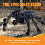 Witchwood™ 45inch Giant Spider Halloween Decorations,Scary Spider Halloween Outdoor Party Decorations Props Halloween Yard Decorations,Black