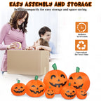 Witchwood™ 7 FT Halloween Inflatables Pumpkin, Halloween Decoration 7 Blow up Pumpkins w/ Build-in LEDs for Halloween Party