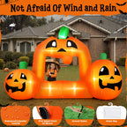 Witchwood™ (2 pack) 8.5FT Halloween Inflatable,Pumpkin Photo with Lights for Party Yard Decorations