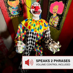 Witchwood™ 5.9 ft Voice & Sound-Sensor Clown on Tricycle Halloween Animatronic, HHTRIBKCLOWN-1FLSA
