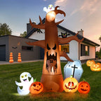 Witchwood™ Coolmade 8 ft Halloween Inflatable Outdoor Dead Tree with Ghosts Pumpkins Tombstone Bat, Halloween Blow Up Yard Decorations Clearance with Build-in LED Lights for Holiday Party Lawn Yard Garden