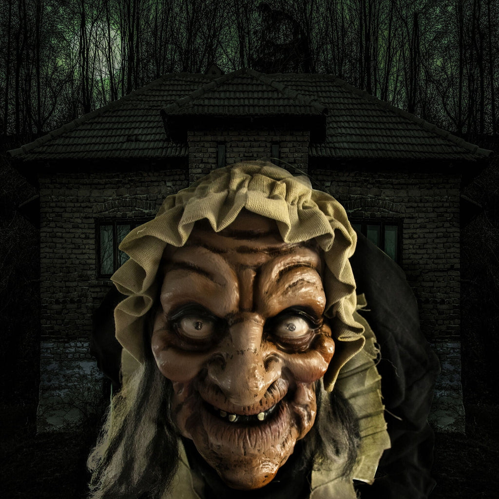 Witchwood™ 5 ft Life-Size Animatronic Indoor/Covered Outdoor Zombie Maid Halloween Decoration, HHLADY-4FLSA