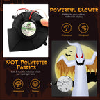 Witchwood™ Costway 8 FT Halloween Inflatable White Ghost with Rotatable Flame LED Lights