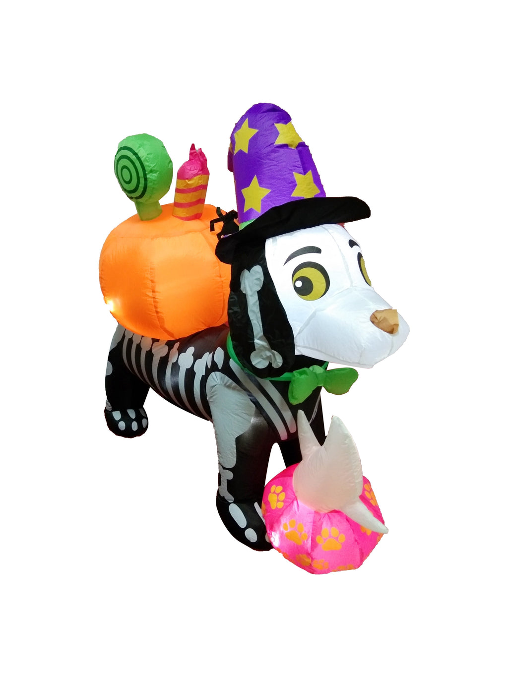Witchwood™ 5FT Halloween LED Inflatable Skeleton Dog with Treats Halloween Yard Decorations