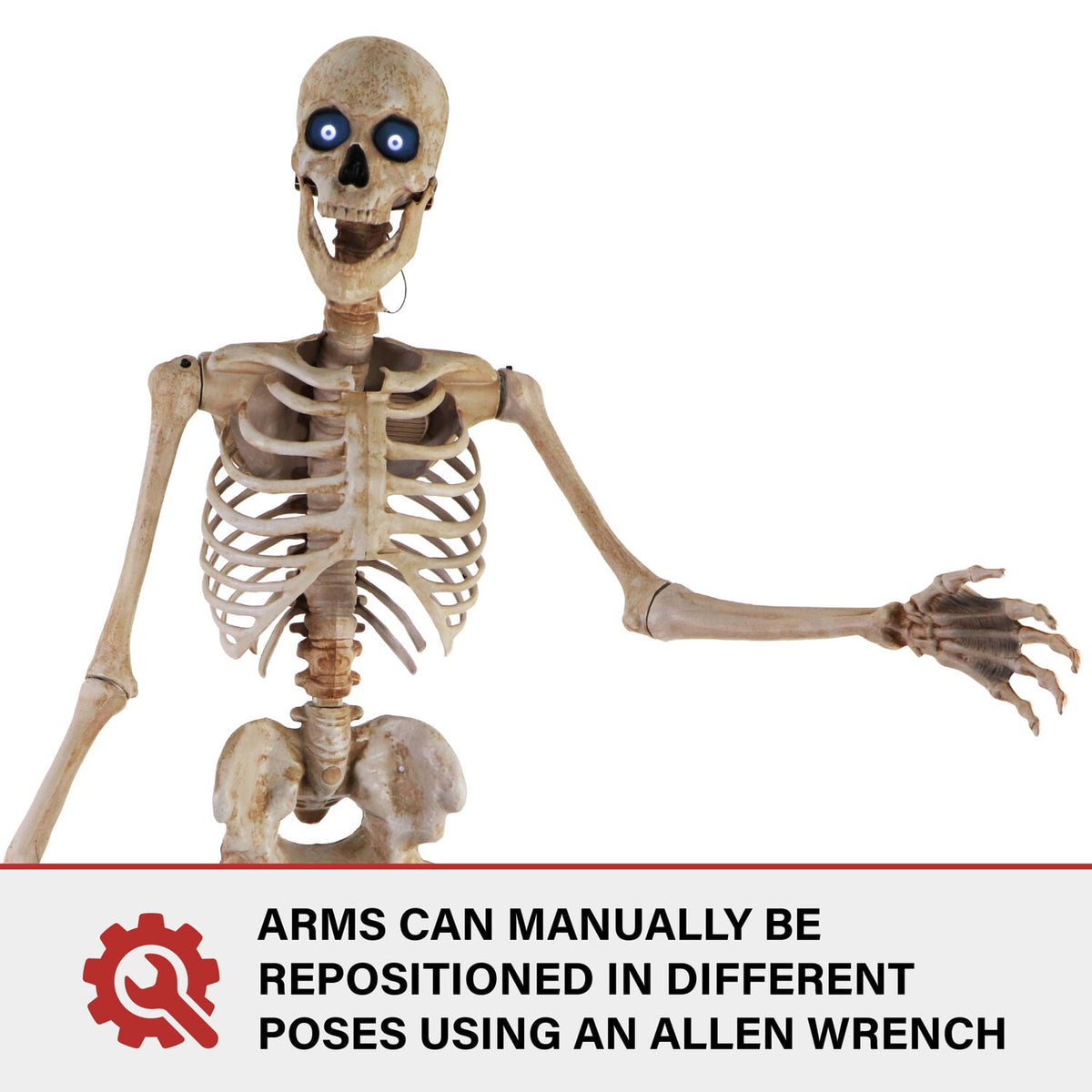 Witchwood™ 8 ft Tall Motion-Activated Towering Skeleton, Premium Talking Halloween Animatronic Decoration, Plug-In, HHTWRSKEL-2FLSA