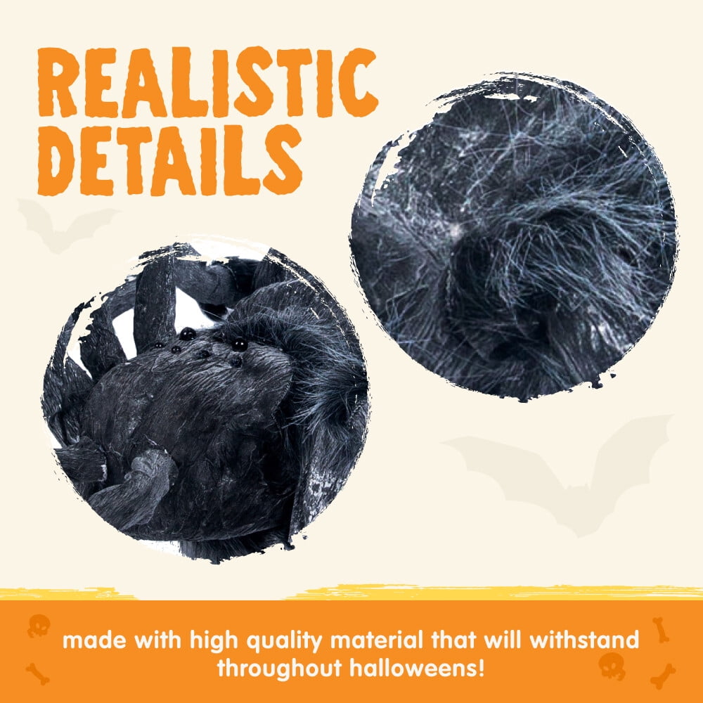 Witchwood™ 45inch Giant Spider Halloween Decorations,Scary Spider Halloween Outdoor Party Decorations Props Halloween Yard Decorations,Black