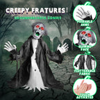 Witchwood™ Halloween Zombie Groundbreaker Decorations Outdoor with Light and Sound, 2.3FT Motion and Sound Scary Deco Props for Outdoor,Yard,Lawn,Patio,Haunted House