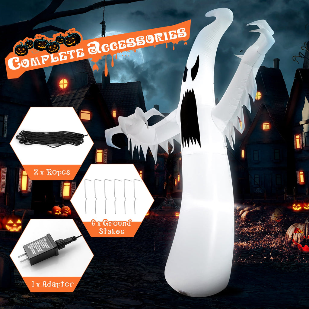 Witchwood™ Costway 12ft Halloween Inflatable Ghost Quick Blow up w/LED Lights Outdoor Yard Scary Decoration
