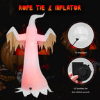 Witchwood™ VIVOHOME 8ft Height Halloween Inflatable White Ghost with Red Rotating Led Lights Blow up Outdoor Lawn Yard Decoration