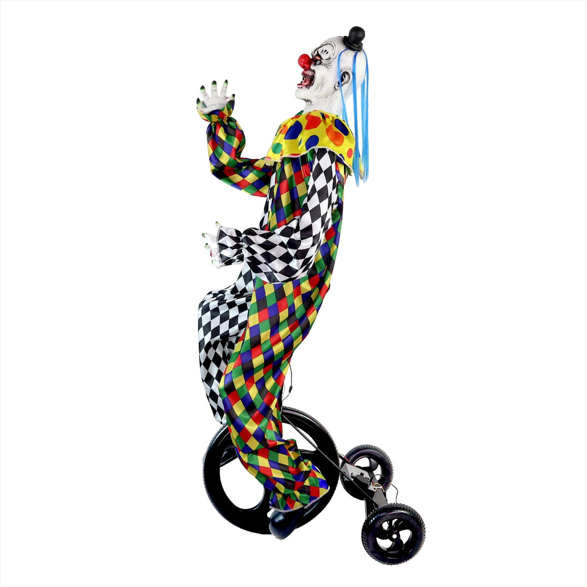 Witchwood™ 5.9 ft Voice & Sound-Sensor Clown on Tricycle Halloween Animatronic, HHTRIBKCLOWN-1FLSA