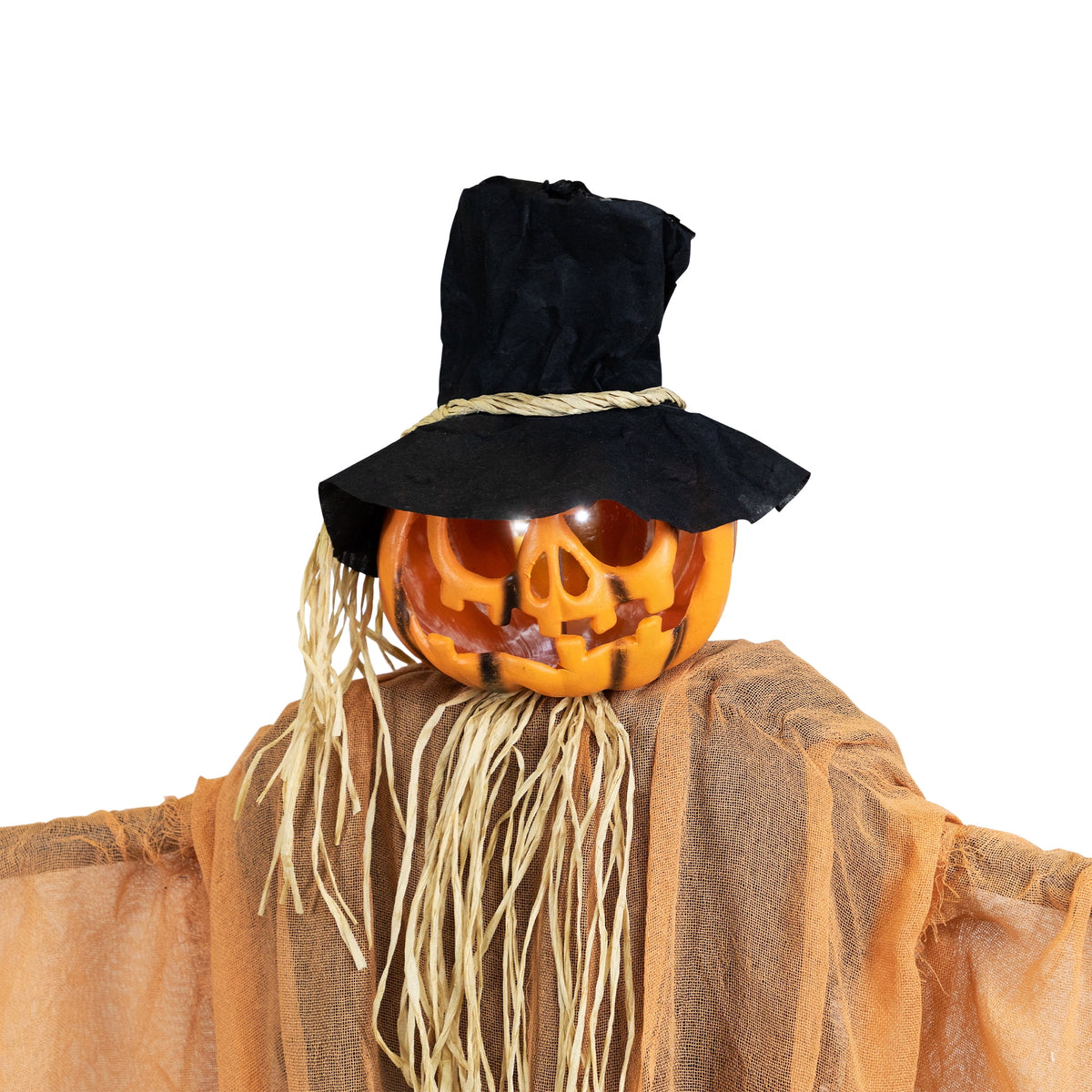 Witchwood™ Animated Jack-O'-Lantern Scarecrow Halloween Decoration - 6'